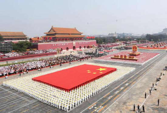 10月1日上午,慶祝中華人民共和國成立70週年大會在北京天安門廣場隆重舉行。(翟健嵐 攝)