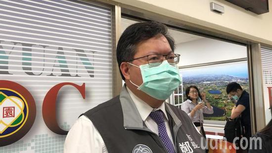 桃园市长郑文灿昨天上午主持防疫会议。记者曾健祐/摄影 桃园市长郑文灿昨天上午主持防疫会议。记者曾健祐/摄影