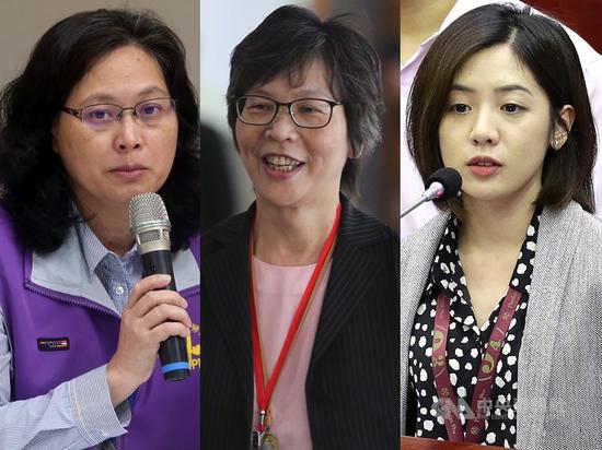 台湾民众党14日将公布不分区名单,党内人士表示,赖香伶(左)应列首位,蔡壁如(中)、黄瀞莹(右)也入列。(中央社档案照片)