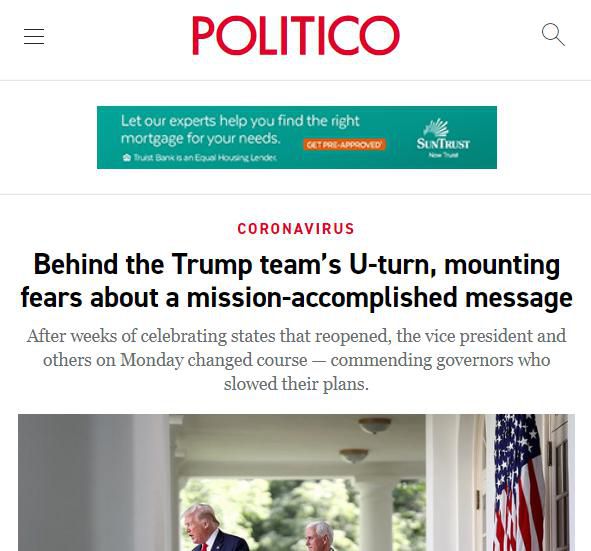 △Politico稱,共和黨人在經濟和疫情之間陷入了兩難