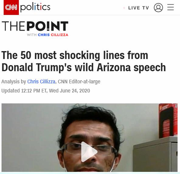 △CNN列舉了川普在亞利桑那州的演講中最令人震驚的50句話