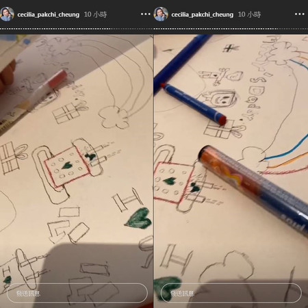 小男孩畫紙有蛋糕和禮物