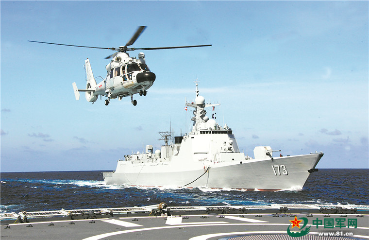 大陸長沙艦參加訓練。(圖片來源:中國軍網)