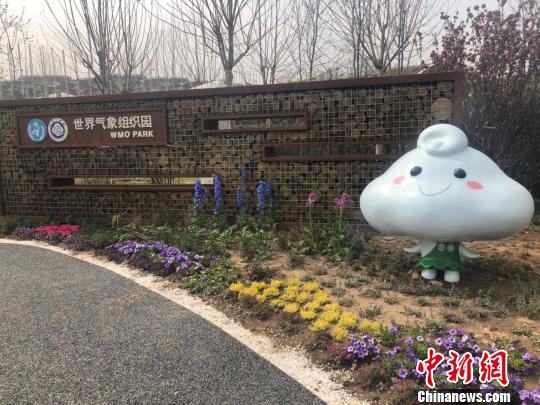 2019年中國北京世界園藝博覽會生態氣象展區20日將開啓試運行。圖爲世界氣象組織園。 劉文曦 攝